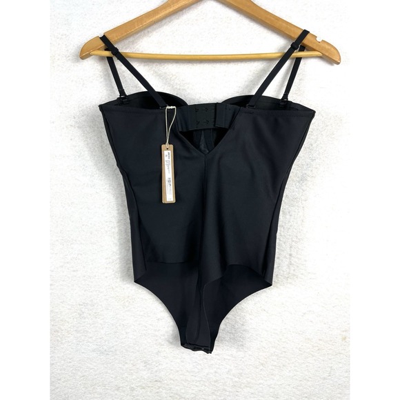 Skims Body Molded UNDERWIRE THONG BODYSUIT Onyx Black NWT Size M - Picture 5 of 10